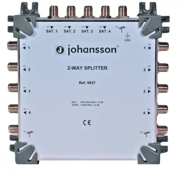 REPARTITEUR 2 x 5 SORTIES, 4 ENTREES SAT + 1 TERRESTRE  JOHANSSON