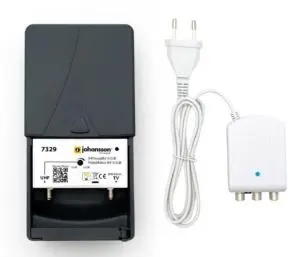 KIT AMPLI 1E UHF  21-48 (15-32dB) 5G LTE + ALIM 24 V 100 mA JOHANSSON