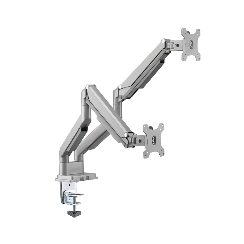 SUPPORT DE BUREAU ALU A GAZ POUR 2 ECRANS DE 17 A 32" MBG