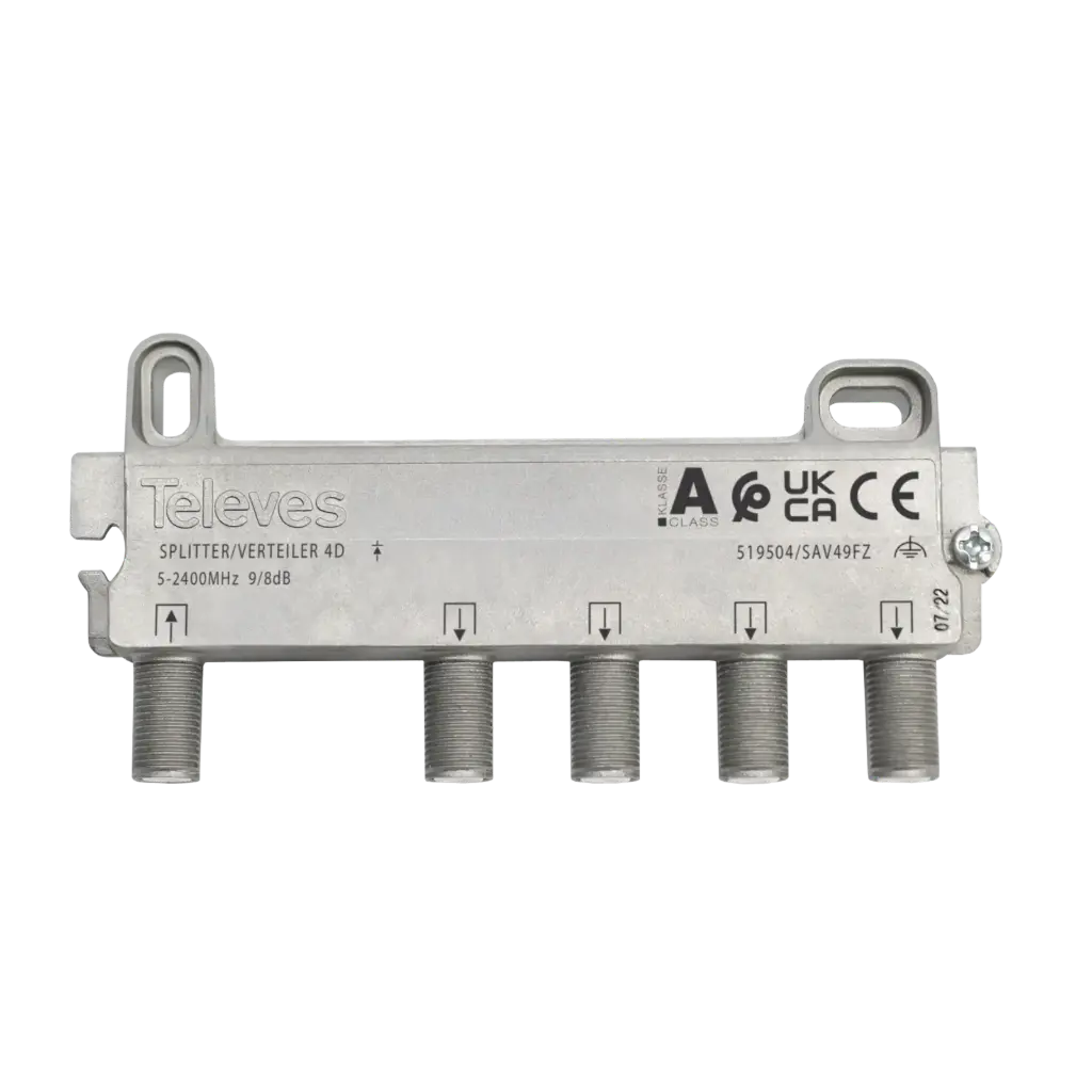 REPARTITEUR 4 DIR. 5-2400 MHZ "F"  entrées/sorties alignées TELEVES
