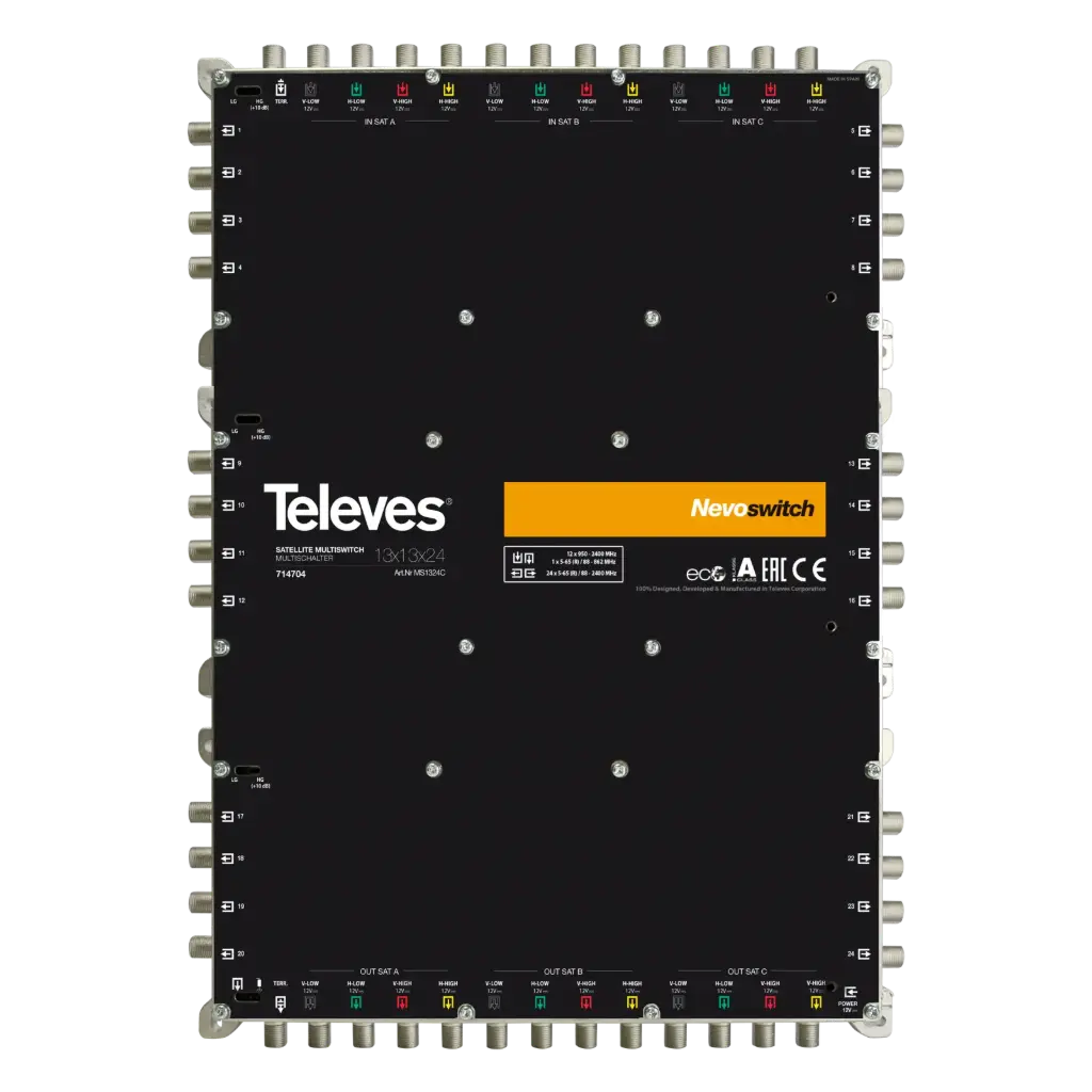 MULTISWITCH AUTONOME ou CASCADABLE 13x13x24 "F" TELEVES