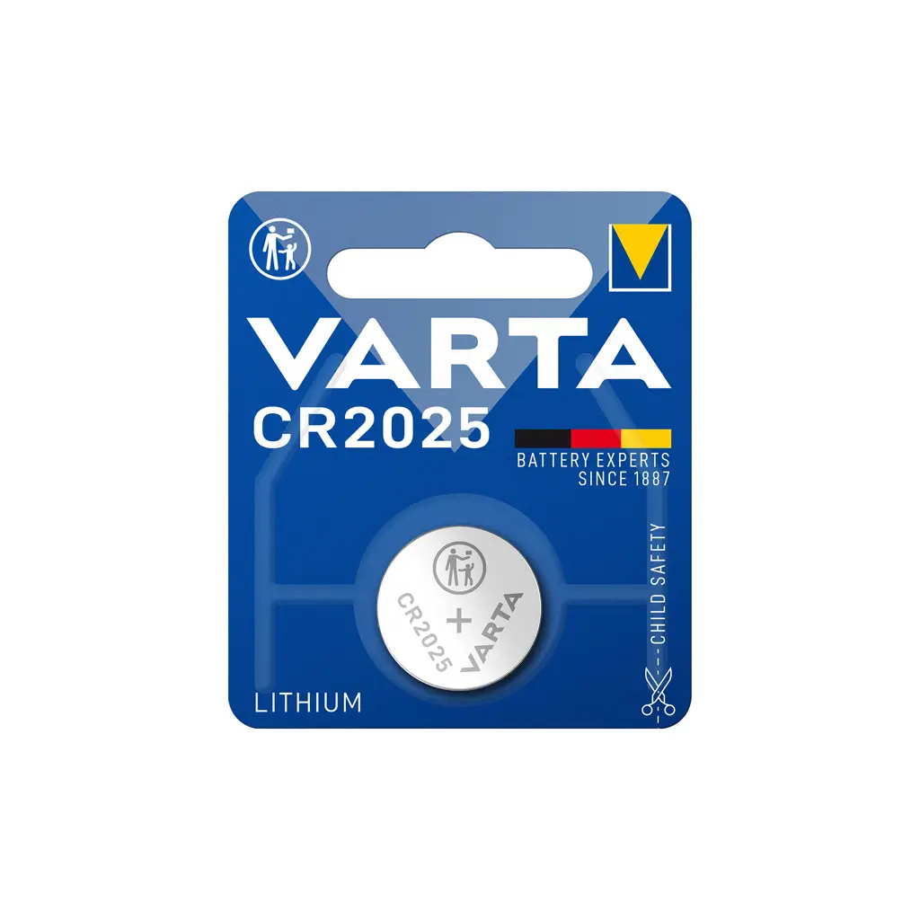 BLISTER 1 PILE BOUTON LITHIUM CR2025 VARTA