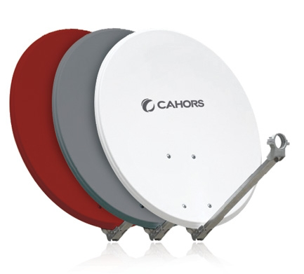 PARABOLE Ø 65 CM ALU ROUGE + LNB UNI CAHORS