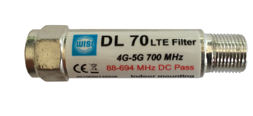 FILTRE LTE 700 4G/5G C.21-48, DC PASS 500 mA, INTERIEUR (baton) WISI