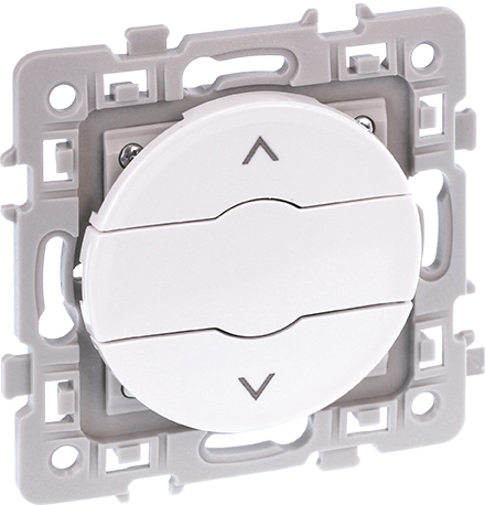 BOUTON POUSSOIR VOLET ROULANT 2 POSITIONS MONTEE/DESCENTE BLANC SQUARE EUROHM 