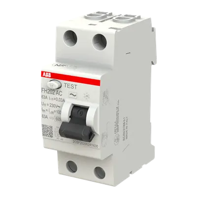 INTERRUPTEUR DIFFERENTIEL FH202 30mA 63A TYPE AC AVEC VIS (443061)ABB