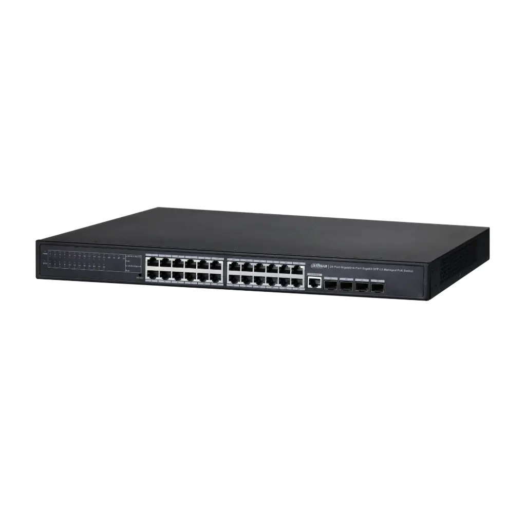 SWITCH 24 PORTS POE 10/100/1000 Base-T MANAGEABLE +4 RJ GB DAHUA