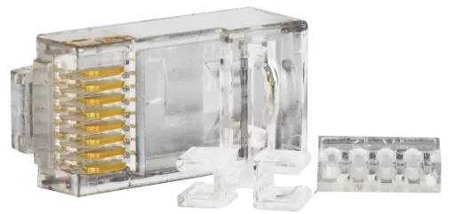 [ELBPLUGRJ45UTPC6] PLUG RJ45 TRANSPARENT 2x4 UTP CAT6 + PEIGNE  Ø1.1 (940505) ELBAC