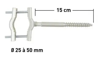 [ERA800809] COLLIER TIREFOND pour MATS Ø 25 à 50 mm, 2 MACHOIRES ERARD