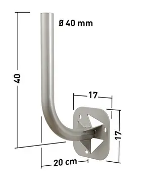 [ERA800942] CONSOLE COUDEE ZB Ø 40 mm, DEPORT 20 cm, COUDE 40 cm ERARD