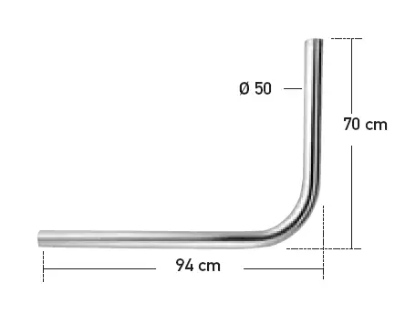 [ERA807550] BRAS DE DEPORT COUDE Ø 50 mm, Long 90 cm, COUDE 70 cm ERARD