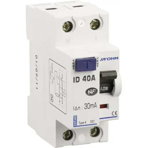 [EUR23140] INTERRUPTEUR DIFF 40A 1P+N 30mA connexion haut/bas Classe A EUR'OHM