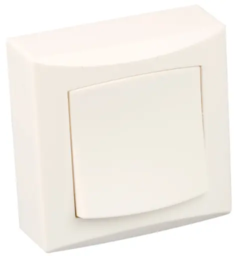 [EUR60600] INTERRUPTEUR OU VA ET VIENT AVEC SOCLE, POSE SAILLIE  BLANC EUR'OHM