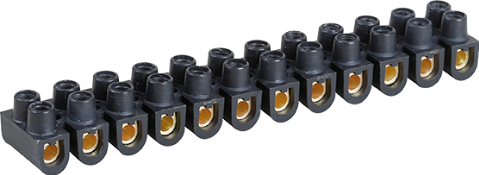 [EUR70002] BARRETTE DE CONNEXION NOIRES A PLOTS EN LAITON 6 mm² EUR'OHM
