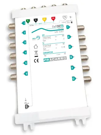 [FRASWP512TS] COMMUTATEUR COMPACT 5 ENTREES  12 SORTIES ACTIF/PASSIF FRACARRO