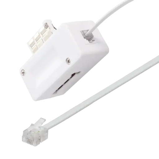 [ITC3908] CORDON RJ 11 Mâle / PRISE "T" Mâle - Haut Débit ADSL - BLANC 3M 