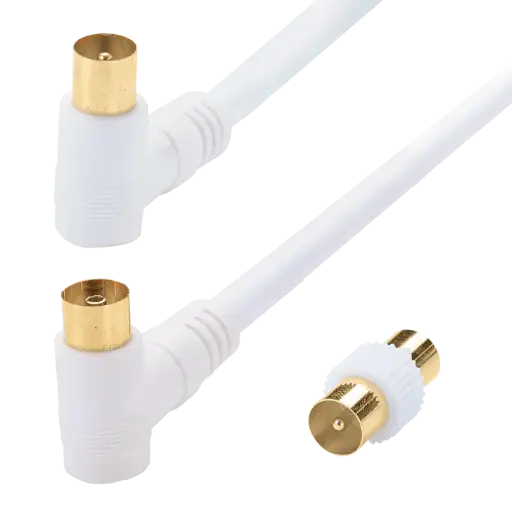 [ITC4498] CORDON TV 9.52 COUDE Mâle 90°/Femelle 90° - PRIVILEGE 0.80 M + Adapt.