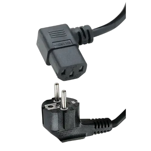 [ITC8542] CORDON ELECTRIQUE 2 POLES MALE / IEC C13 COUDE A 90° FEMELLE 2M 