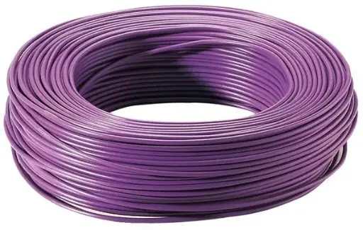 [RCTH07V-U1.5V] FIL ELECTRIQUE H07V-U 1,5 mm² VIOLET, bobine 100 Mètres - prix au M 