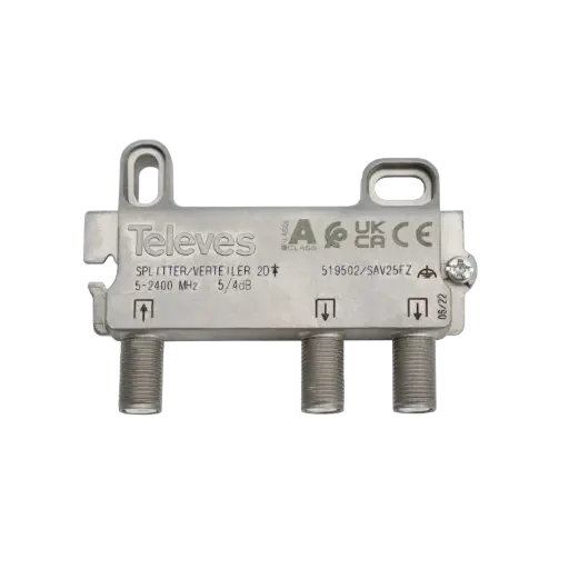[TEL519502] REPARTITEUR 2 DIR. 5-2400 MHZ "F"  entrées/sorties alignées TELEVES