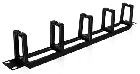 [VIS13P1552025] Organisateur de câble 1 U avec crochets en plastique 19" Noir CAHORS