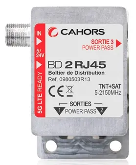 [VISBD2RJ45] BOITIER DE DISTRIBUTION TNT + SAT SUR RJ45 CAHORS