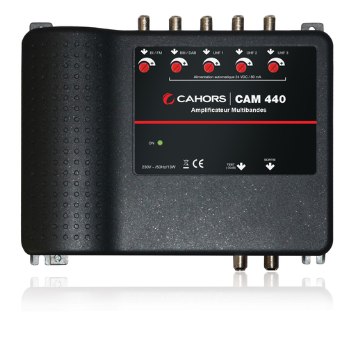 [VISCAM440] AMPLI MULTIBANDE FM/DAB/2 UHF 20-40dB NS 119dB Boîtier ZAMAC CAHORS