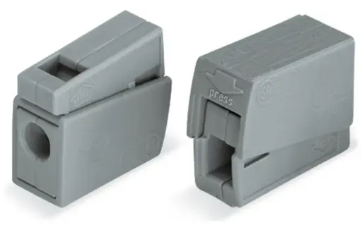 [WAG224-101] BORNE POUR LUMINAIRE 2.5 mm² /1 RIGIDE -1 SOUPLE /T105°C/GRIS WAGO