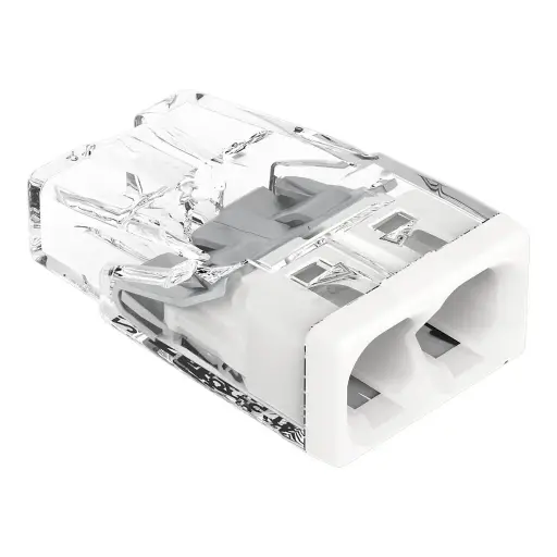 [WAG2273-202] BORNE 2 x 0,5 à 2,5 mm² TRANSPARENTE BLANCHE WAGO