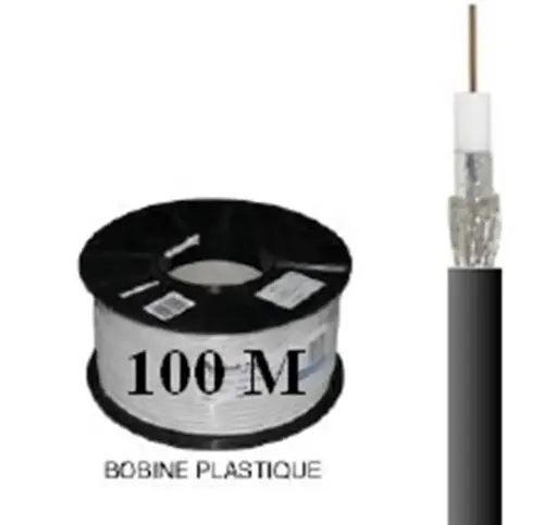 [WISMK99N] CABLE COAXIAL Ø 6,7 mm,17 PATC, classe A,  NOIR  WISI